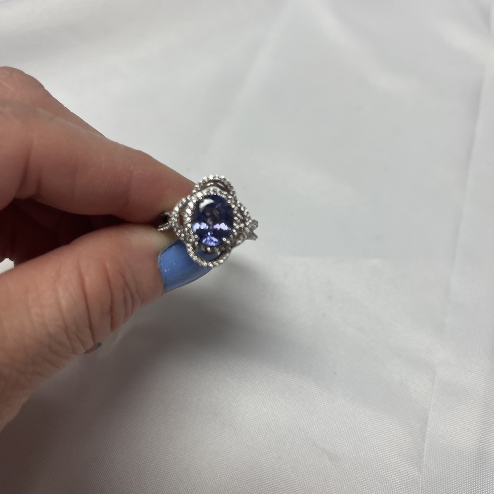925 Sterling Silver Women's Tanzanite Ring Size 7 New Stunning - Picture 14 of 15